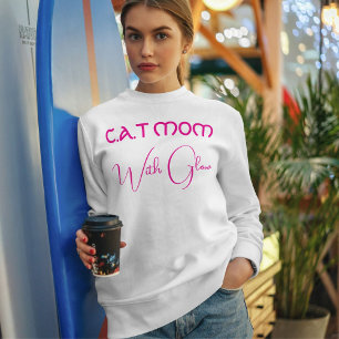 Moletom Roteiro Engraçado Personalizado Mãe de Gato Rosa e