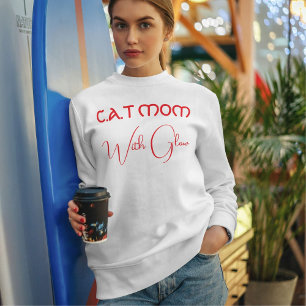 Moletom Roteiro Engraçado Personalizado Mãe de Gato Vermel