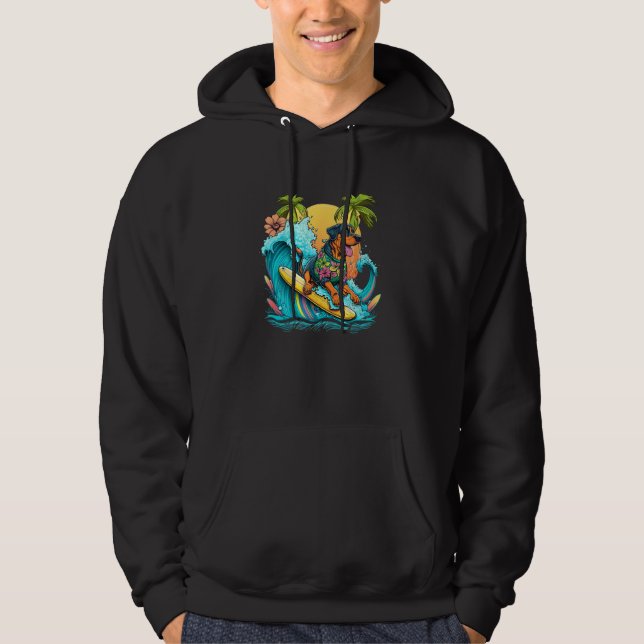 Moletom Rottweile Dogpng Surfing with Pineapple Pattern (Frente)