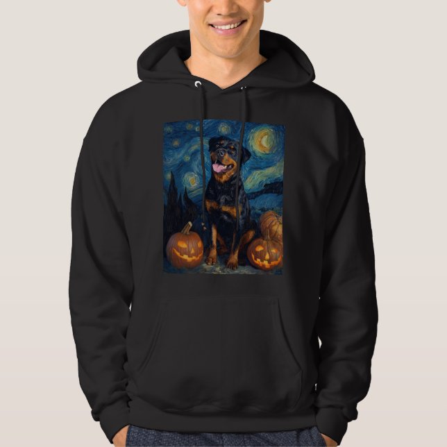 Moletom Rottweiler Cachorro Fofo Dia das Bruxas Abóbora Ja (Frente)