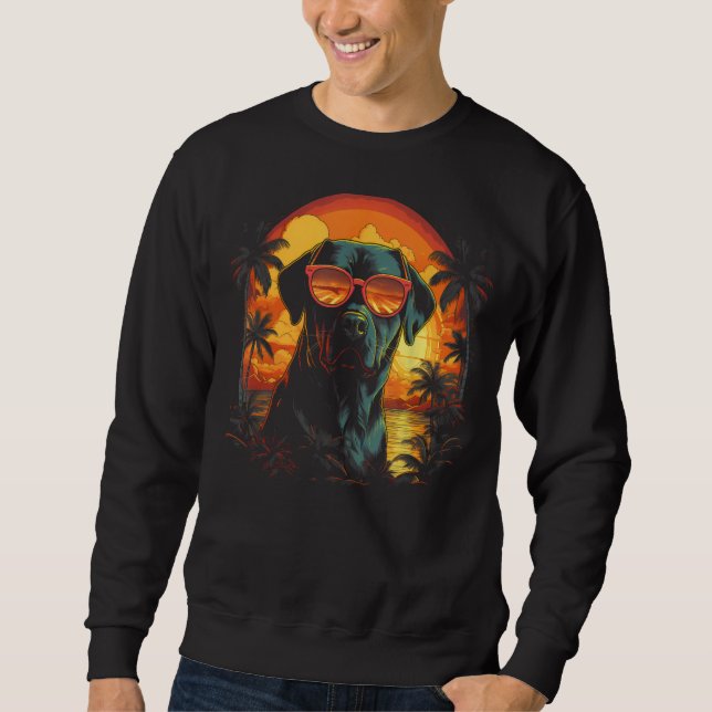 Moletom Rottweiler Com Óculos De Sol Engraçado Cão-Vintor  (Frente)