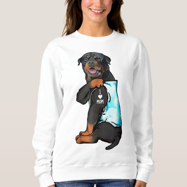 Moletom Rottweiler Eu Amo A Mãe Tatuagem (Frente)
