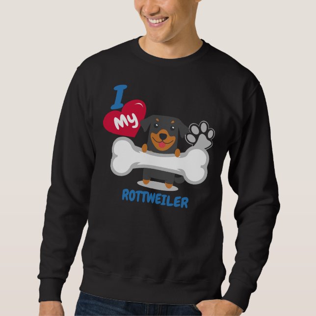 Moletom Rottweiler Eu Amo Meu Rottweiler (Frente)