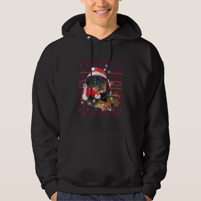 Moletom Rottweiler Natal Luzes Feias Suores Feios (Frente)