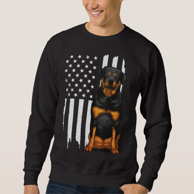 Moletom Rottweiler - O Cão de Bandeira Americano para Home (Frente)