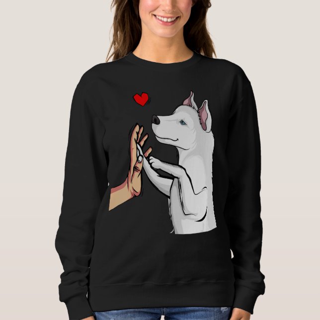 Moletom Rouco Branco Ama Cachorro Bonito Mãe Meninas (Frente)