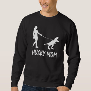 Moletom Rouco Mãe Siberiana Husky Mama Dog Dinossaur Mulhe