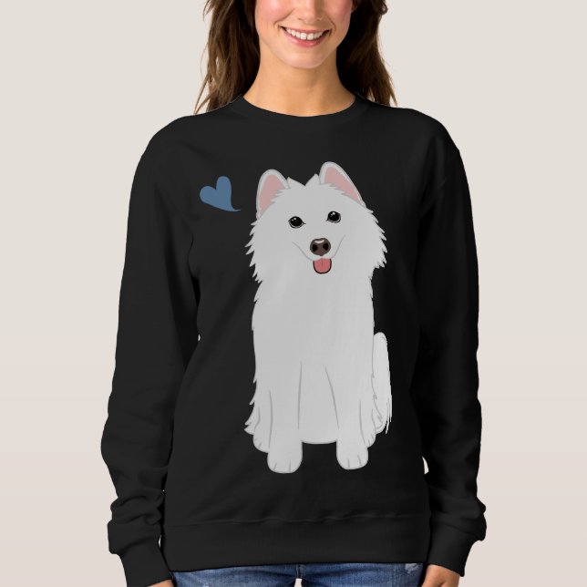 Moletom Rouco Pomeraniano de Pomsky Branco (Frente)
