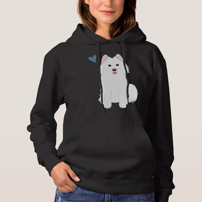 Moletom Rouco Pomeraniano de Pomsky Branco (Frente)