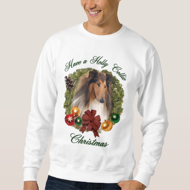 Moletom Rough Collie Natal Gifts (Frente)