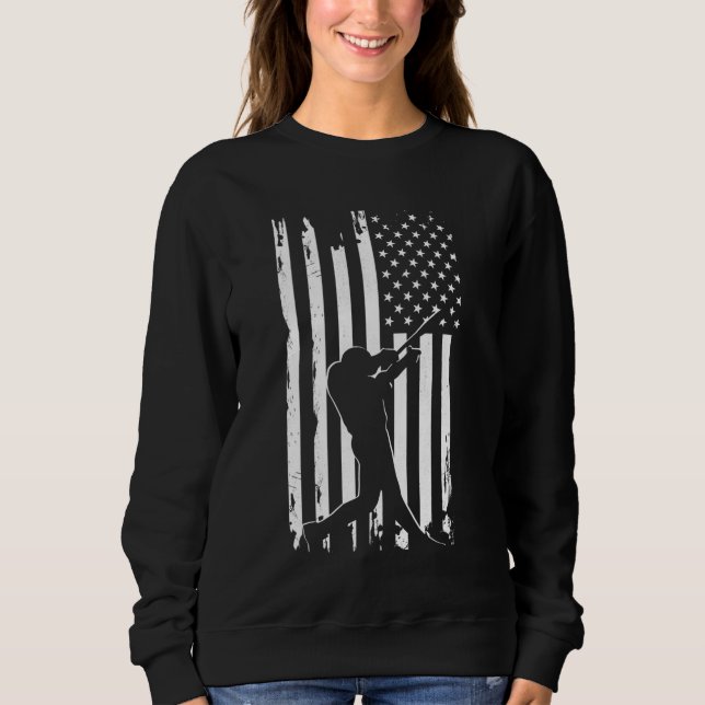Moletom Roupa de Baseball de Bandeira Americana - Baseball (Frente)