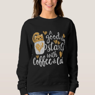 Moletom Roupa De Café E Gatos Para Homens, Gatos, Fu