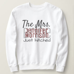 Moletom Roupa de Casamento da Sra. Newlywing Modern Maroon