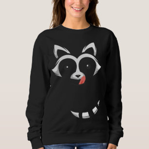 Moletom Roupa De Halloween De Rosto De Raccoon Com Cauda