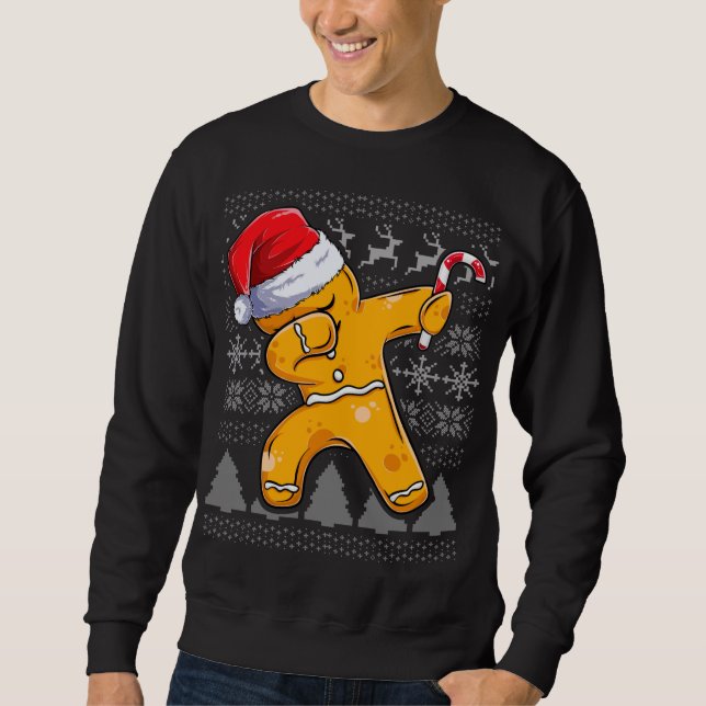 Moletom Roupa de Sweater Feia de Natal, Gin Dabbing Cookie (Frente)