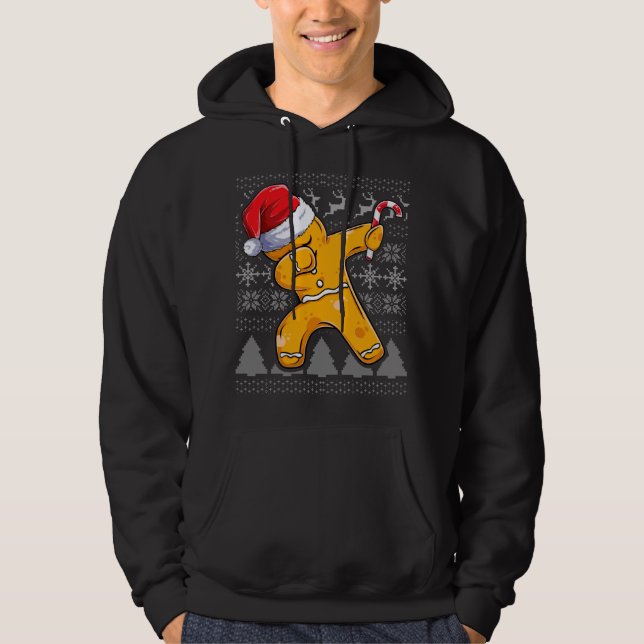 Moletom Roupa de Sweater Feia de Natal, Gin Dabbing Cookie (Frente)