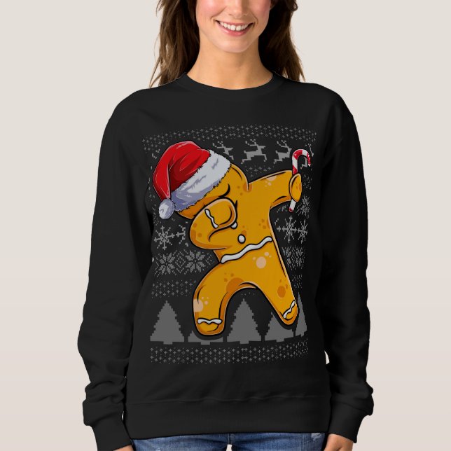 Moletom Roupa de Sweater Feia de Natal, Gin Dabbing Cookie (Frente)