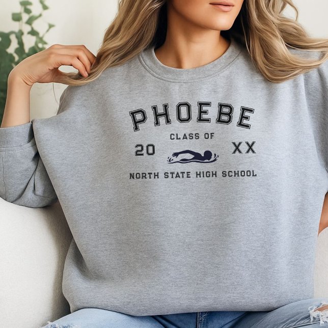 Moletom Roupa de Treino Esportivo Personalizada de Formatu (Celebrate your athlete in the family with this Varsity Letter Sports Graduation Custom Athlete Crew!)