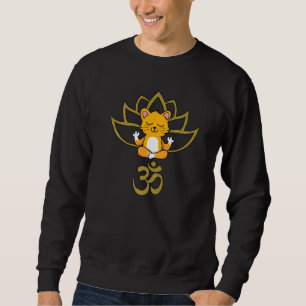 Moletom Roupa de Yoga Com Flor de Lótus Om Gato