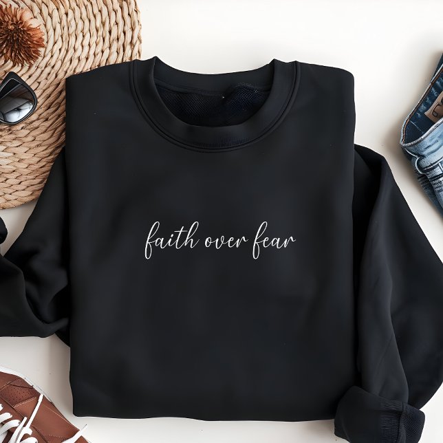 Moletom Roupas Cristãs Femininas Fé Sobre Medo (Criador carregado)