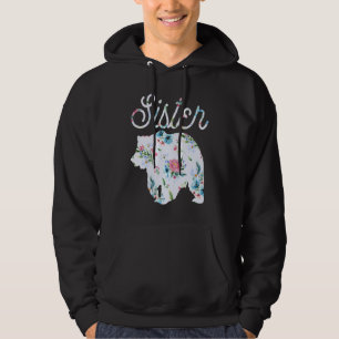 Moletom Roupas da Irmã Urso Floral Divertida para Irmãs Ma