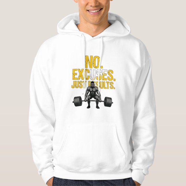 Moletom Roupas de Academia - Sem Desculpas, Apenas Resulta (Frente)