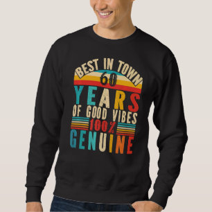 Moletom Roupas de Aniversário de 60 Anos Vintage Feminino 
