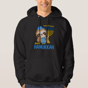 Moletom Roupas de dormir de Hanukkah Sloth Menorah para me