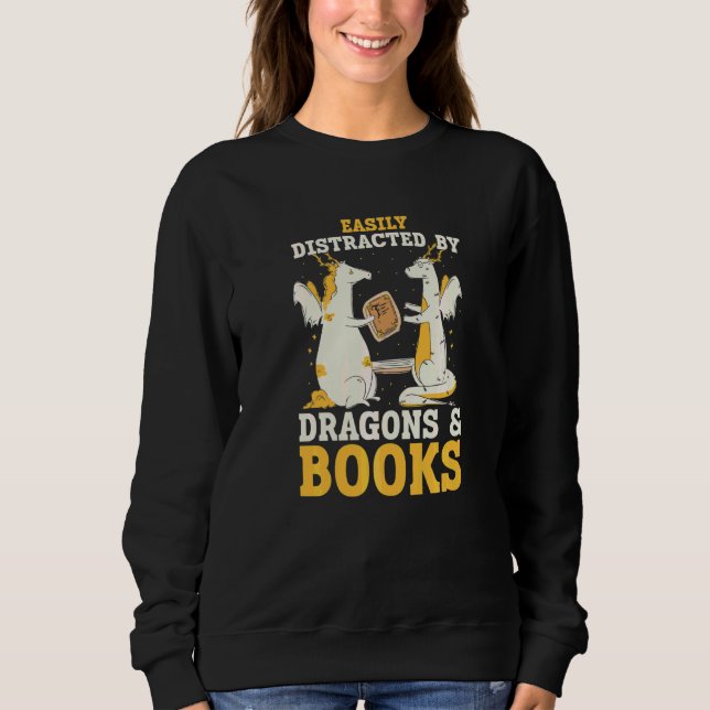 Moletom Roupas de Dragão de Livro Para Leitores de Bibliot (Frente)