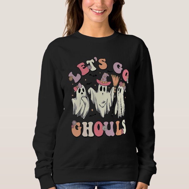 Moletom Roupas de Fantasma de Halloween Groovy Retro Vamos (Frente)