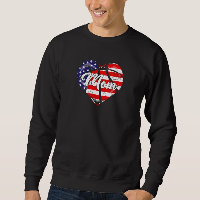 Moletom Roupas de Mãe de Basquete com Bandeira Americana F (Frente)