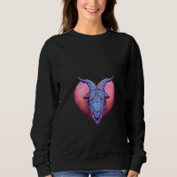Roupas Góticas de Bode Baphome Pentagrama Sata Fem