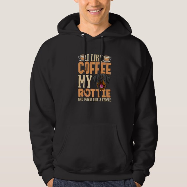 Moletom Roupas para Cães Rottweiler Viciado em Café Para D (Frente)