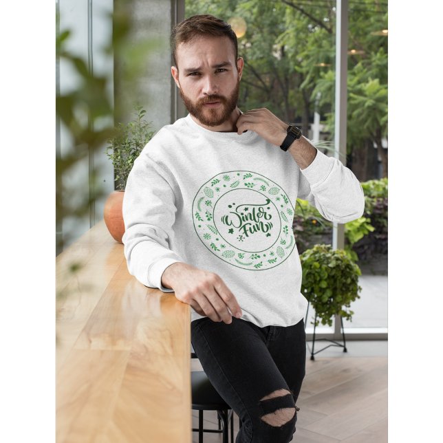 Moletom Roupas Temáticas de Inverno com Design Floral Verd (Criador carregado)