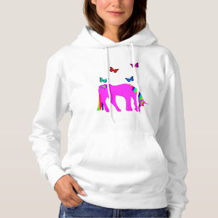 Moletom Roxo Unicórnio e borboletas Hoodie ZKOA, mulher