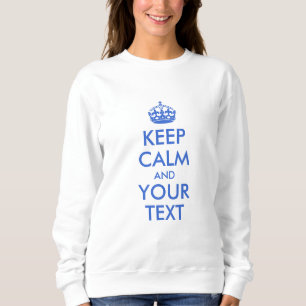 Moletom Royal Blue Mantenha calma e seu texto
