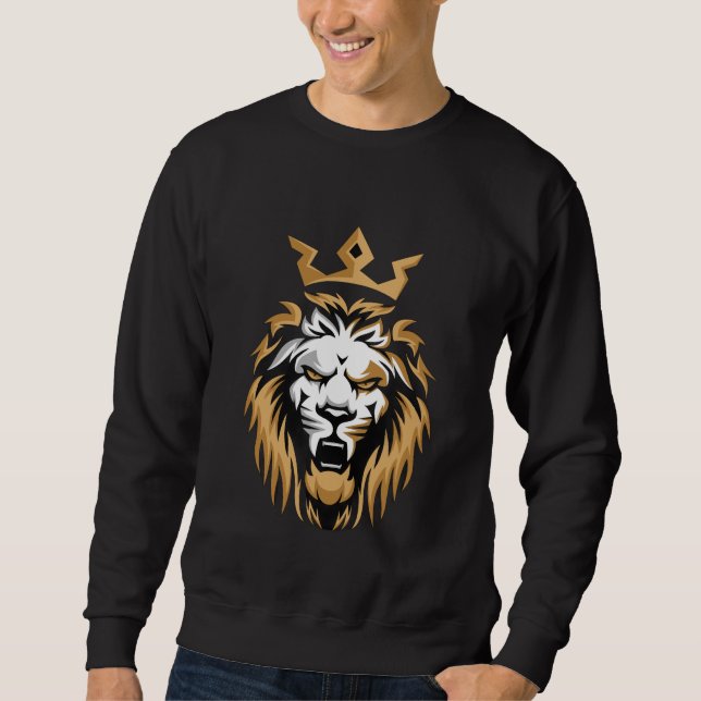 Moletom Royal Crown Lion Black Sweatshirt (Frente)