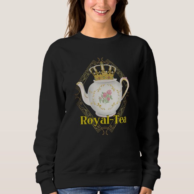 Moletom Royalty Crown Pun Tea  Tea Party (Frente)