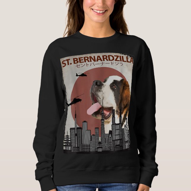 Moletom Rua Bernardzilla Funny Santo Bernard Dog Lovers Su (Frente)