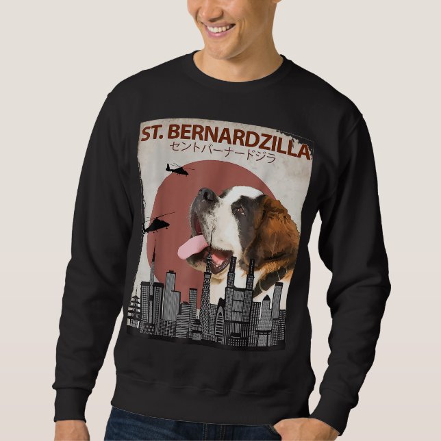 Moletom Rua Bernardzilla Funny Santo Bernard Dog Lovers Su (Frente)