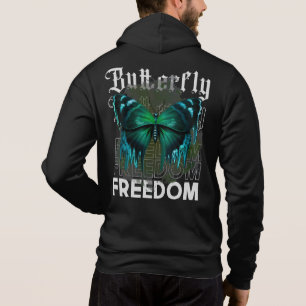 Moletom Rua da Liberdade de Borboleta Estilo Streetwear De