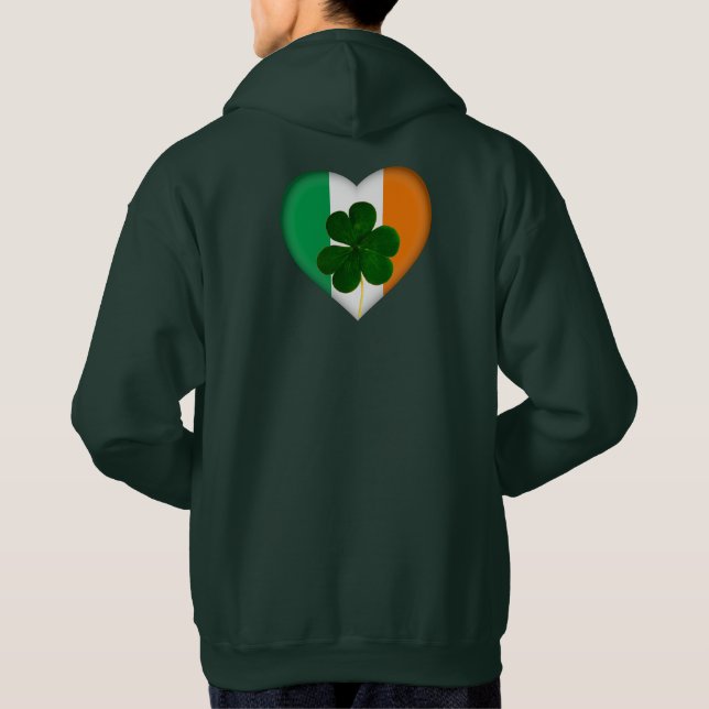 Moletom Rua De Vestuário De Shamrock Da Irish Flag Heart.  (Verso)