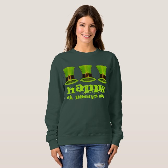 Moletom Rua do Paddy's Patrick's Day Leprechaun Sweatshirt (Frente Completa)