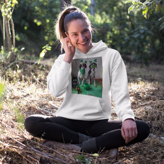 Moletom Rua, Dogs do Dia de Patrick Mulheres (St. Patrick's Day Dogs Party Ladies Hoodie)