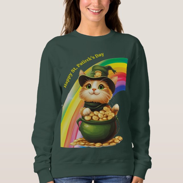 Moletom Rua engraçada, doce de dia de Patrick Leprechaun C (Frente)