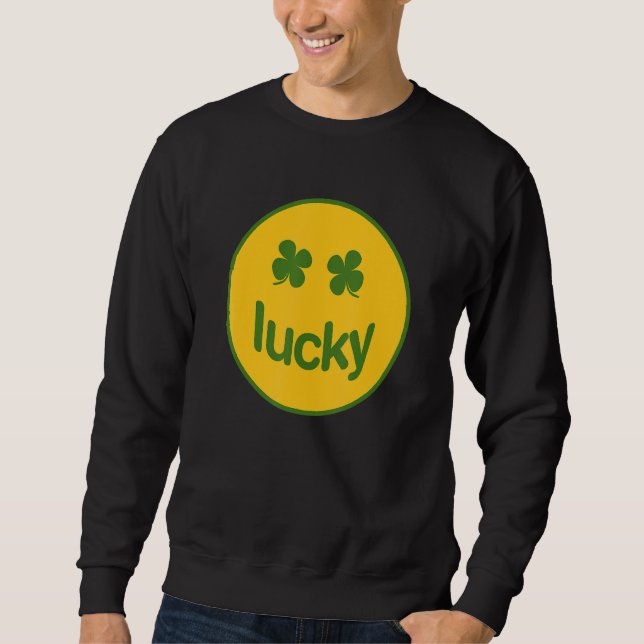 Moletom Rua Engraçado Patrick Day Lucky Shamrock (Frente)