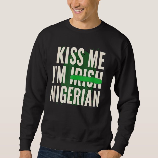 Moletom Rua Engraçado Patrick S Day Beija-Me Iu2019m Niger (Frente)
