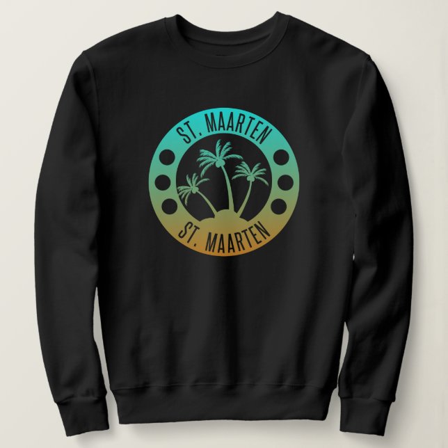 Moletom Rua. Marten Ocean Aqua Blue Gradient Sint Martin (Frente do Design)