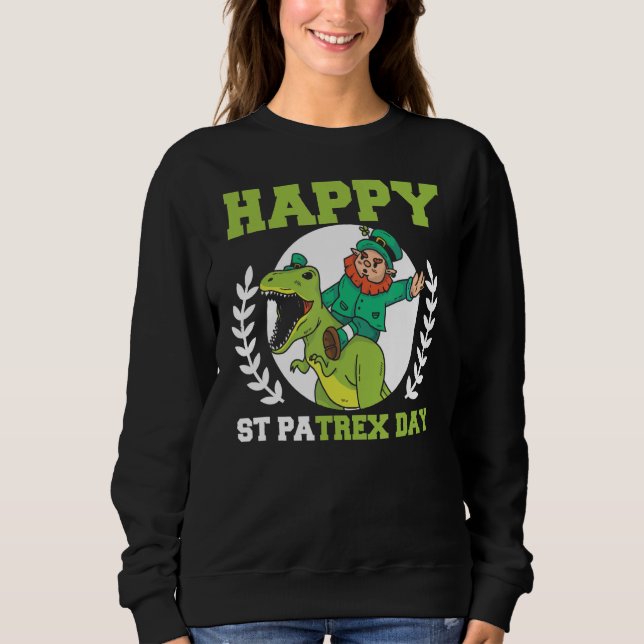 Moletom Rua Patrex Day Leprechaun Dino T Rex (Frente)