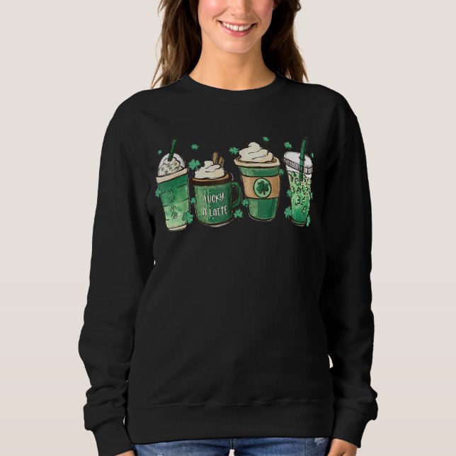 Moletom Rua Patrick S Day Café Lucky Latte Irish Shamroc (Frente)